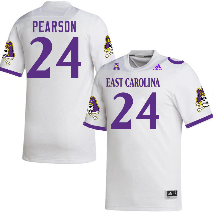 #24 Kyler Pearson East Carolina Pirates College Football Jersey Stitched-White
